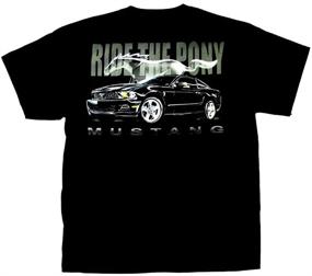 img 2 attached to Black Ford Mustang Cotton 👕 T-Shirt for Men and Women, Short Sleeve