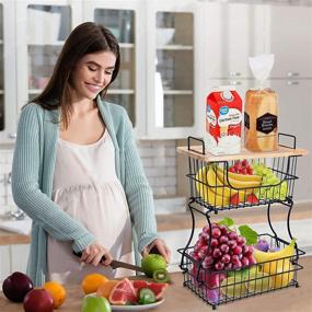 img 2 attached to HOUZDAY Parchment Countertop Organizer for Efficient Vegetable Storage