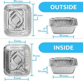 img 3 attached to 50-Pack of MontoPack 1lb Disposable Aluminum Foil Food Containers with Clear Lids for Freshness, Spill Resistance, and Easy Recycling – Eco-Friendly 5x4” Drip Pans