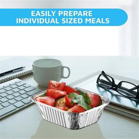 img 1 attached to 50-Pack of MontoPack 1lb Disposable Aluminum Foil Food Containers with Clear Lids for Freshness, Spill Resistance, and Easy Recycling – Eco-Friendly 5x4” Drip Pans