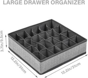 img 3 attached to 🗄️ Foldable Drawer Organizer Divider for Panties, Underwear, Ties, Socks, Lingerie - Storage Box Bins in Dark Grey