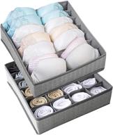 🗄️ foldable drawer organizer divider for panties, underwear, ties, socks, lingerie - storage box bins in dark grey логотип