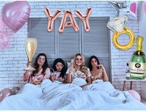 img 1 attached to 🎉 Rose Gold Bachelorette Party Decorations: Yay Balloons, Bridal Shower Balloons, Champagne Bottle, Goblet, and Ring Balloons – Party Supplies