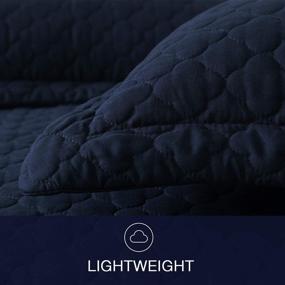 img 2 attached to Tempcore Quilt Queen Size Navy Blue 3 Piece Bedspread Set: Lightweight Microfiber Soft Coverlet for All Seasons - Includes 1 Quilt and 2 Shams