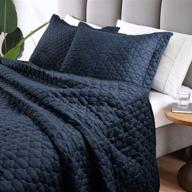 tempcore quilt queen size navy blue 3 piece bedspread set: lightweight microfiber soft coverlet for all seasons - includes 1 quilt and 2 shams logo