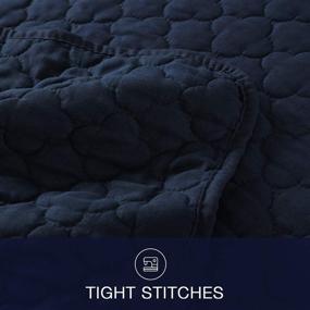 img 1 attached to Tempcore Quilt Queen Size Navy Blue 3 Piece Bedspread Set: Lightweight Microfiber Soft Coverlet for All Seasons - Includes 1 Quilt and 2 Shams