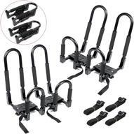 🚣 upgraded 2 pairs folding kayak roof rack by ediors - j bar foldable kayak rack for canoe, surfboard, ski, car, truck, suv, rv - top mount trailer crossbar sit on top kayak carrier with 4 tie down straps logo