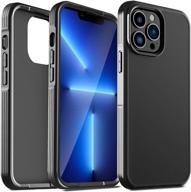 📱 shockproof iphone 13 pro max case, matte hard pc back & flexible frame [military grade protection] heavy duty protective phone case cover for iphone 6.7 inch 5g 2021, black - imbzbk logo