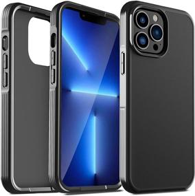 img 4 attached to 📱 Shockproof iPhone 13 Pro Max Case, Matte Hard PC Back & Flexible Frame [Military Grade Protection] Heavy Duty Protective Phone Case Cover for iPhone 6.7 inch 5G 2021, Black - IMBZBK