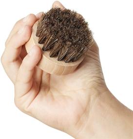 img 2 attached to 🧔 Men's Beard Brush - Round Wooden Handle for Beard Oil &amp; Balm | Natural Soft Horse Hair Bristles for Styling &amp; Grooming + Softening and Conditioning