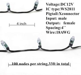 img 2 attached to Alling 500Pcs 12V WS2811 WS2811 LED Pixel String Lights With Xconnect Waterproof Pigtail Black Wire 12Mm Bullet Pixel Nodes RGB Addressable Dream Color Round LED Pixels (12V500Pcs With Xconnector)