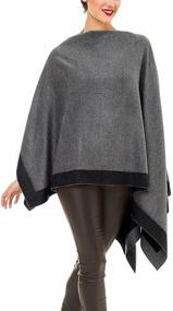 img 1 attached to 🧣 Spanish Designed Women's Shawl Wrap Poncho Ruana Cape Cardigan Sweater Open Front for Fall Winter by MELIFLUOS