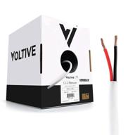 🔊 voltive 12/2 пленум-кабель для динамиков - 12 awg / 2 проводника - ul-сертифицированный пленум-рейтинг (cl2p / cl3p / cmp) - медь без кислорода (ofc) - 500 футов в бухте - белый логотип