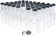 🌶️ 48-pack of 5 oz. clear glass woozy hot sauce bottles with black cap and orifice reducer logo