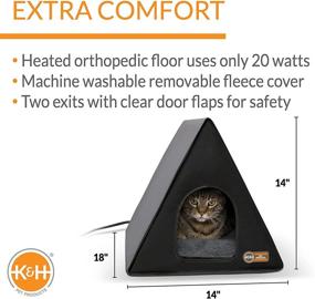 img 3 attached to 🏠 K&amp;H Pet Products Heated A-Frame Shelter in Gray/Black - Indoor/Outdoor, 18 X 14 Inches, 20 Watts