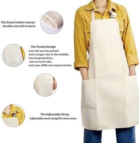 img 3 attached to 👨 Adjustable Kids Apron with 4 Pockets for Baking and Painting - Perfect for Little Chefs and Artists