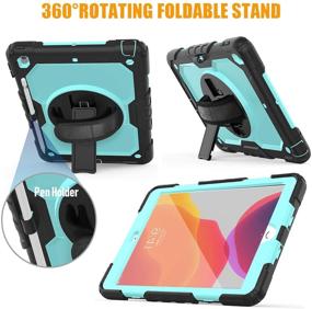 img 1 attached to 👶 Light Blue TSQ iPad 8th/7th Generation Case for Kids Boys with Screen Protector - Shockproof Case with Stand, Hand Grip, Shoulder Strap, and Pencil Holder - Compatible with iPad 8th 7th Gen 2020/2019 - 10.2 Inch