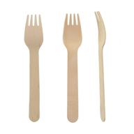 🍴 100-pack of 6-inch all-natural wooden compostable forks by perfect stix – disposable eco-friendly cutlery logo