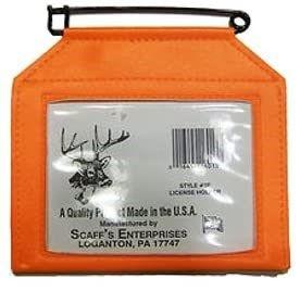 img 1 attached to 📎 Fluorescent Orange Vinyl License Holder with Rustproof Pin by SCAFF's Enterprises