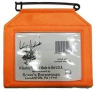 держатель лицензии из флуоресцентного оранжевого винила с противоржавчным штырем от scaff's enterprises логотип