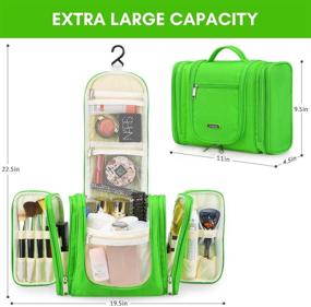 img 1 attached to 👜 Extra Large Hanging Travel Toiletry Bag for Women & Men - Heavy Duty Cosmetic Organizer Waterproof Toiletries Shower Bag - Ideal for Girls, Kids, Shaving & Dopp Kit