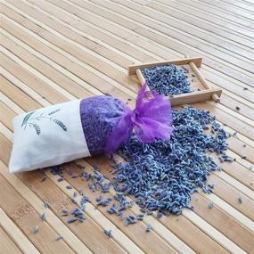 img 2 attached to 🌸 Insoftb Lavender Pattern Sachet Bags: 15pcs Empty Storage Bags for Lavender Buds, Rose Herbs, Organza Gauze, Cotton, Ramie Sacks with Ribbons