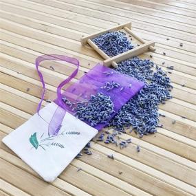 img 3 attached to 🌸 Insoftb Lavender Pattern Sachet Bags: 15pcs Empty Storage Bags for Lavender Buds, Rose Herbs, Organza Gauze, Cotton, Ramie Sacks with Ribbons