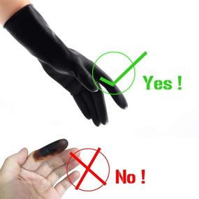 img 1 attached to 🧤 2Pcs Reusable Rubber Hair Dye Gloves - Black Professional Hair Coloring Accessories for Hair Salon Hair Dyeing