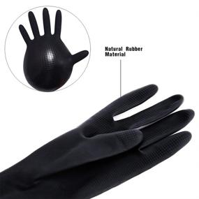 img 2 attached to 🧤 2Pcs Reusable Rubber Hair Dye Gloves - Black Professional Hair Coloring Accessories for Hair Salon Hair Dyeing