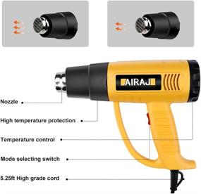 img 1 attached to 🔥 2000W Universal Heat Gun for Resin (122℉~1202℉) with 5 Nozzles and 2 Cleaning Tools, 110V-220V - Best Heat Gun for Crafts with Overload Protection