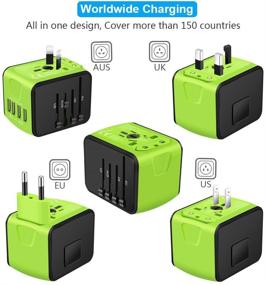 img 3 attached to 🌍 SAUNORCH Universal Travel Power Adapter: High-Speed 2.4A USB Ports, European Plug, Worldwide AC Outlets - Green