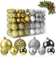 🎄 shatterproof gold & silver christmas balls ornaments - coindivi 100pcs plastic hanging decorations balls for tree, festive celebration logo