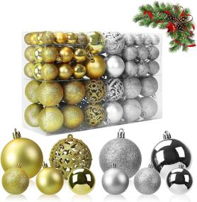 img 4 attached to 🎄 Shatterproof Gold & Silver Christmas Balls Ornaments - Coindivi 100pcs Plastic Hanging Decorations Balls for Tree, Festive Celebration