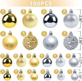 img 3 attached to 🎄 Shatterproof Gold & Silver Christmas Balls Ornaments - Coindivi 100pcs Plastic Hanging Decorations Balls for Tree, Festive Celebration