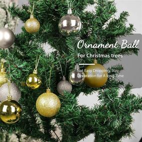 img 2 attached to 🎄 Shatterproof Gold & Silver Christmas Balls Ornaments - Coindivi 100pcs Plastic Hanging Decorations Balls for Tree, Festive Celebration