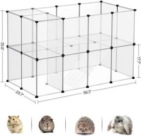 img 1 attached to 🐹 SONGMICS Guinea Pig Playpen: Spacious C&C Cage with Stairs & DIY Plastic Fence - Ideal for Hamsters, Rabbits, and Small Pets - ULPC005W01