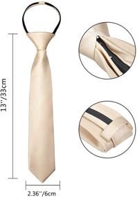 img 2 attached to 👔 Stylish Alizeal Boys Solid Color Pre-tied 2.4'' Zipper Skinny Necktie: Elegance and Ease Combined