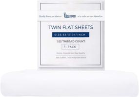 img 4 attached to 🛏️ Linteum Textile Supply Twin Size White Bed Sheets – Soft and Comfortable 180 Thread Count Percale Flat Sheets for Home, Hospitals, Spas, and Rental Properties (1 Piece, 66x104 Inches)