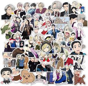 img 4 attached to Yuri!!! On ICE Waterproof Laptop Stickers Skateboard Snowboard Car Bicycle Luggage Decal 50Pcs Pack (Yuri!!! On ICE)