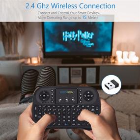 img 3 attached to 🔌 Wireless Keyboard with Touchpad - Compact 2.4GHz Mini Handheld Keyboard with Rechargeable Battery and Remote Control, Compatible with PC, Laptop, Smart TV, Windows, TV Box, and More