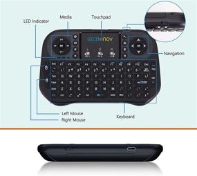 img 1 attached to 🔌 Wireless Keyboard with Touchpad - Compact 2.4GHz Mini Handheld Keyboard with Rechargeable Battery and Remote Control, Compatible with PC, Laptop, Smart TV, Windows, TV Box, and More