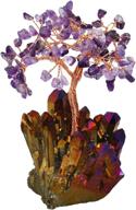 🌳 sunyik natural amethyst money tree: exquisite 4-inch gold purple titanium crystal cluster base bonsai sculpture логотип