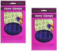 milestone stepping stone stamps: victorian letters and numbers (pack of 2) - create beautiful pathways with vintage charm! logo