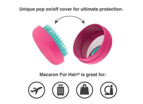 img 2 attached to 🌟 Ultimate On-The-Go Hair Solution: Milk+Sass Macaron Travel Brush with Compact Mirror Case - Superior Detangling for Women and Kids - Perfect Gift Idea - Raspberry Blue Mint