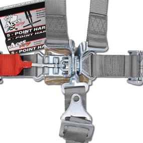 img 1 attached to Aces Racing 5 Point Harness With 2 Inch Padding E4 Certified (Silver)