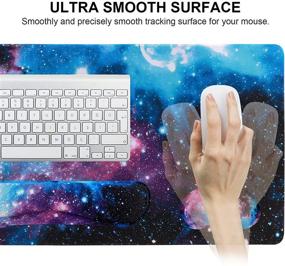 img 1 attached to 🖱️ Artiron Mouse Pad Set with Memory Foam Ergonomic Wrist Rest - Extended Desk Pad (35.4 x 15.7 in) - Non-Slip Waterproof Mouse Pad for Home Office, Study, and Gaming - Starry Sky Design