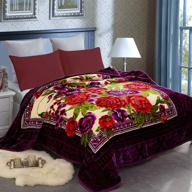 🛏️ jml queen fleece blanket - heavy korean mink style, plush, cozy, soft & warm 2 ply printed raschel bed blanket for winter wedding - 79"x91", 9 lbs logo