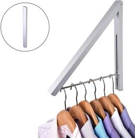 img 3 attached to 👚 Stock Your Home Retractable Clothes Rack - Wall Mounted Folding Hanger Drying Rack - Laundry Room Closet Storage Solution - Easy Installation - Aluminum - 1 Pack (Silver)