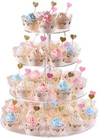 img 4 attached to 🧁 Cupcake Acrylic Transparent Display Stand for Birthday Parties