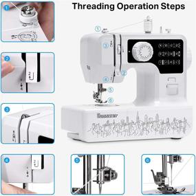 img 2 attached to 🧵 Bosszer Mini Sewing Machine: Easy-to-Use Portable Household Small Sewing Machine for Beginners and Kids in White